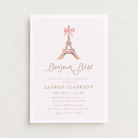 Bonjour Bebe Baby Shower Invitation 招待状