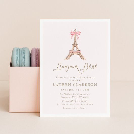 Bonjour Bebe Baby Shower Invitation 招待状