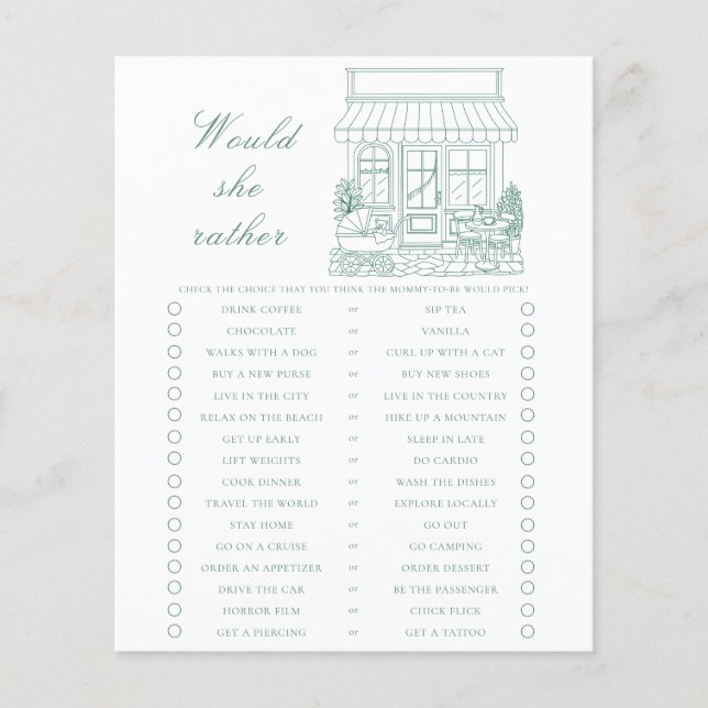 Bonjour Bebe Baby shower Would she rather (正面)