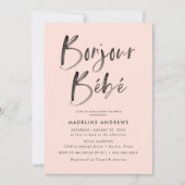 Bonjour Bebe Blush フランスベビーシャワー 招待状 (正面)