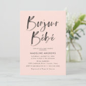 Bonjour Bebe Blush フランスベビーシャワー 招待状 (スタンド正面)