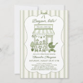 Bonjour Bebe Coffee Brunch Brewing Baby Shower 招待状 (正面)