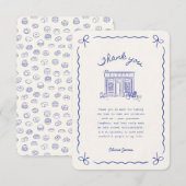 Bonjour Bebe French baby shower サンキューカード (正面/裏面)