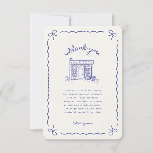 Bonjour Bebe French baby shower サンキューカード (正面)