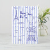 Bonjour Bebe French baby shower invitation 招待状 (スタンド正面)