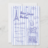 Bonjour Bebe French baby shower invitation 招待状 (正面)