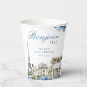 Bonjour Bebe French Blue Baby Shower 紙コップ (裏面)