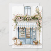 Bonjour Bebe French Blue Baby Shower Invitation 招待状 (裏面)