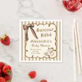 Bonjour Bebe French Coffee Shop Themed Baby Shower スタンダードカクテルナプキン (インサイチュ)