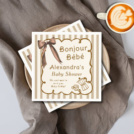 Bonjour Bebe French Coffee Shop Themed Baby Shower スタンダードカクテルナプキン