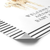 Bonjour Bebe French Doodle Welcome Baby Shower ポスター (角)