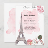 Bonjour Bebe Paris パリジェンヌ フランス ベビーシャワー 招待状 (正面/裏面)