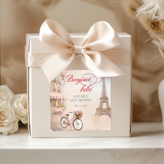 Bonjour Bébé Paris Baby Shower  スクエアシール