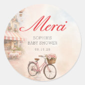 Bonjour Bébé Paris Baby Shower  ラウンドシール (正面)