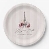 Bonjour Bebe Paris Theme Baby Shower ペーパープレート (正面)