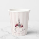 Bonjour Bebe Paris Theme Baby Shower 紙コップ (正面)