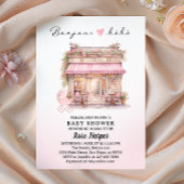 Bonjour Bebe Parisian Baby Shower Pink French Café 招待状