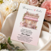 Bonjour Bebe Parisian Baby Shower Pink French Café 招待状