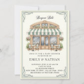 Bonjour Bebe Parisian café french patisserie girl 招待状 (正面)