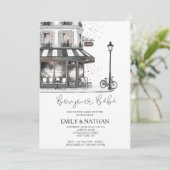 Bonjour Bebe Parisian café pink eiffel tower girls 招待状 (スタンド正面)