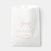 Bonjour Bébé Pink Paris Coquette Bow Baby Shower フェイバーバッグ (正面)