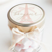 Bonjour Bébé Pink Paris Eiffel Baby Shower ラウンドシール