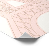 Bonjour Bébé Pink Paris Eiffel Tower Welcome Sign ポスター (角)