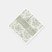 Bonjour Bebe Sage Green Toile French Baby Shower スタンダードカクテルナプキン (角)