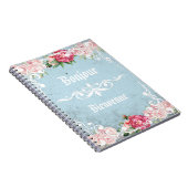 Bonjour Bienvenue Romantic frenchy vintage Roses ノートブック (右側)