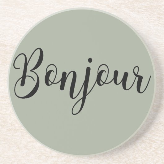 Bonjour-blackText コースター (正面)
