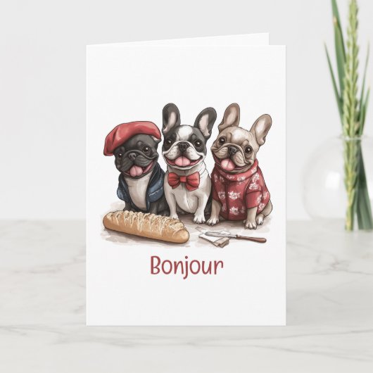Bonjour French Bulldogs カード (正面)