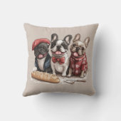 Bonjour French Bulldogs クッション (裏面)