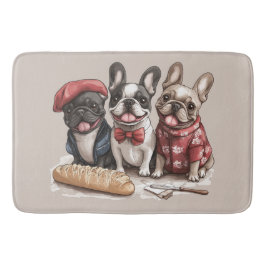 Bonjour French Bulldogs バスマット