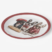 Bonjour French Bulldogs ペーパープレート (アングル)