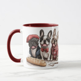 Bonjour French Bulldogs マグカップ