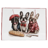Bonjour French Bulldogs ラージペーパーバッグ (裏面)