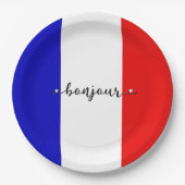Bonjour French Flag Colors  ペーパープレート (正面)