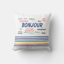 Bonjour Hello多言語ストライプ言語