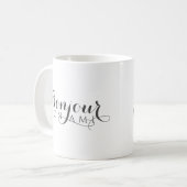 Bonjour Hello Friend Elegant French Script コーヒーマグカップ (正面左)