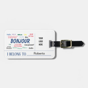 Bonjour Hello World Many Languagesロゴ名 ラゲッジタグ