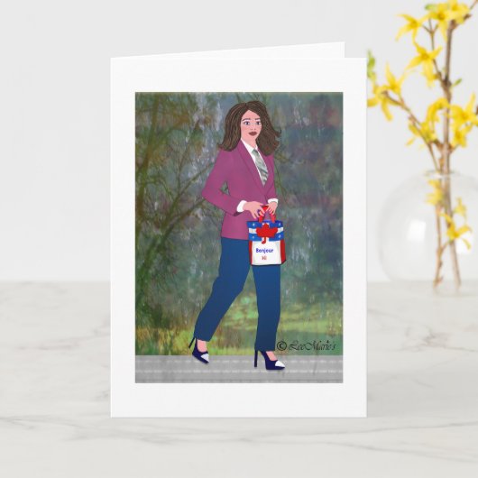 Bonjour-Hi LeeMarie's Creative Design カード (黄色い花)