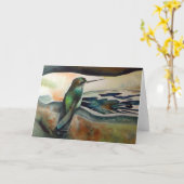 Bonjour IIのハチドリの挨拶状 カード (黄色い花)