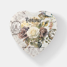 Bonjour Modern rustic wood french artwork Floral