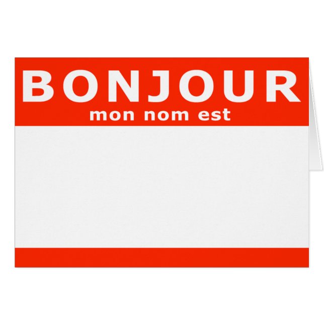 BONJOUR mon nom est (正面横)