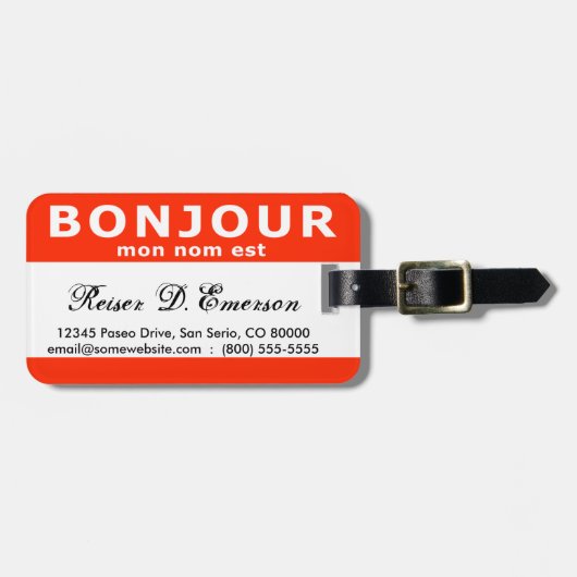 BONJOUR mon nom est ラゲッジタグ (正面横)