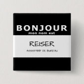 BONJOUR mon nom est 缶バッジ (正面)