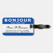 BONJOUR mon nom est （青） ラゲッジタグ (裏面横)