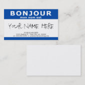BONJOUR mon nom est （青） 名刺 (正面/裏面)