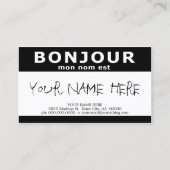 BONJOUR mon nom est noir nameタグ 名刺 (正面)