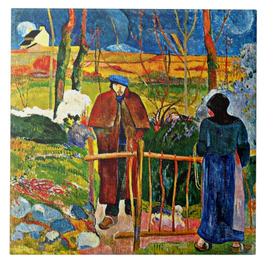Bonjour、Monsieur by Paul Gauguin タイル (正面)